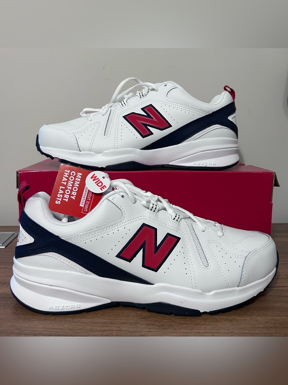 New Balance 608 V5 Shoes White Red Training Sneakers MX608HR5 Men’s 10.5 4E WIDE
